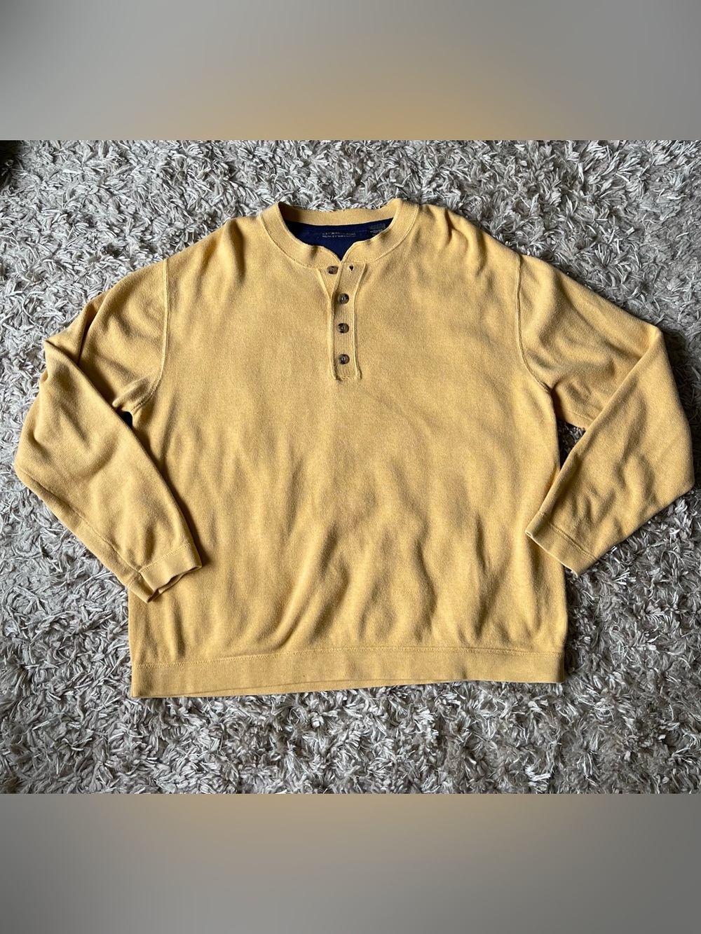 St. John's Bay Yellow Crewneck Henley Sweater